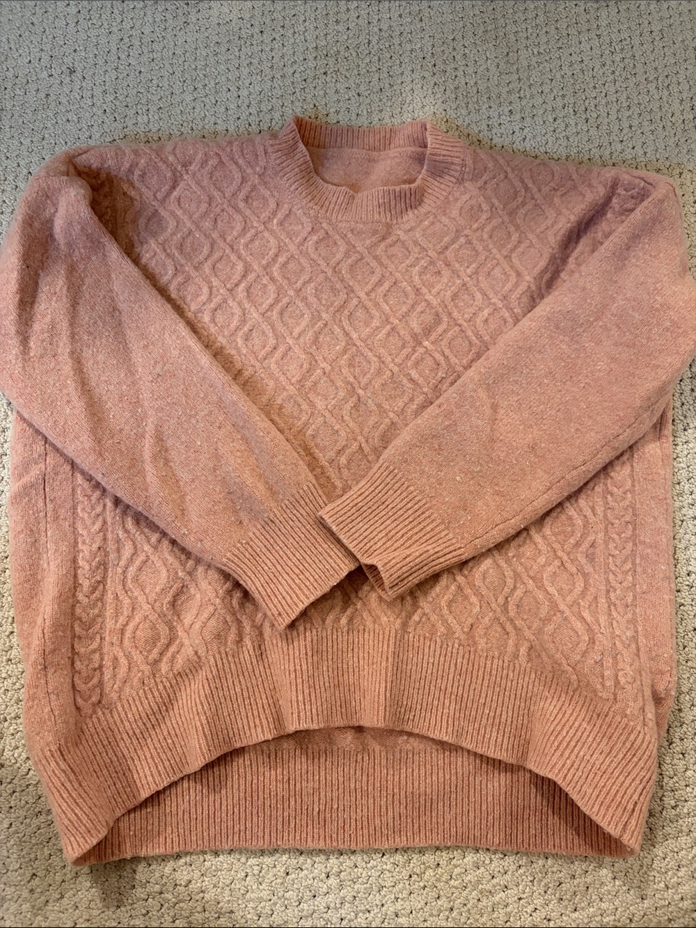 Soft Knit Pink Cable-Pattern Sweater - Women